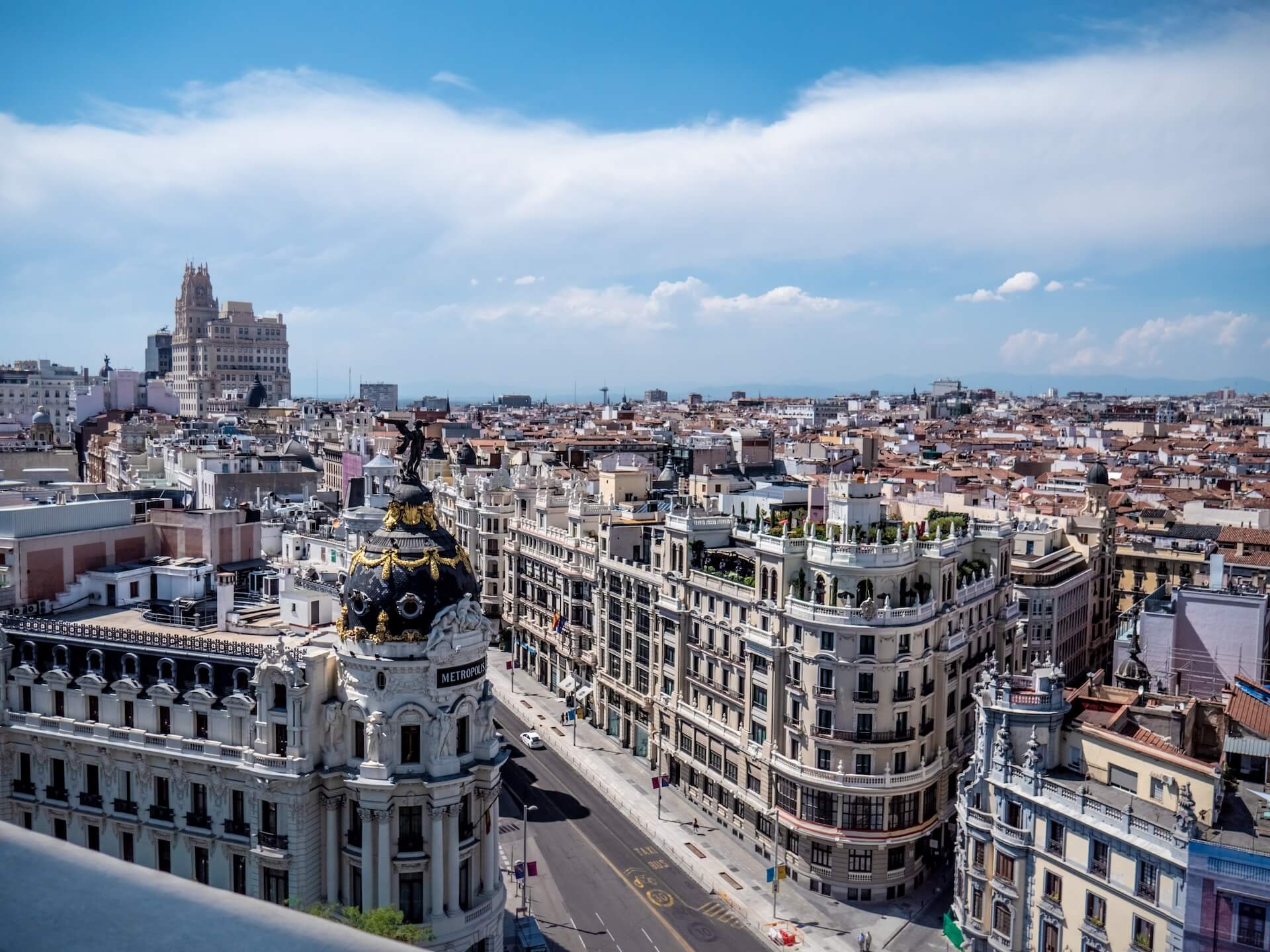 Buildings on Gran Vía in Madrid