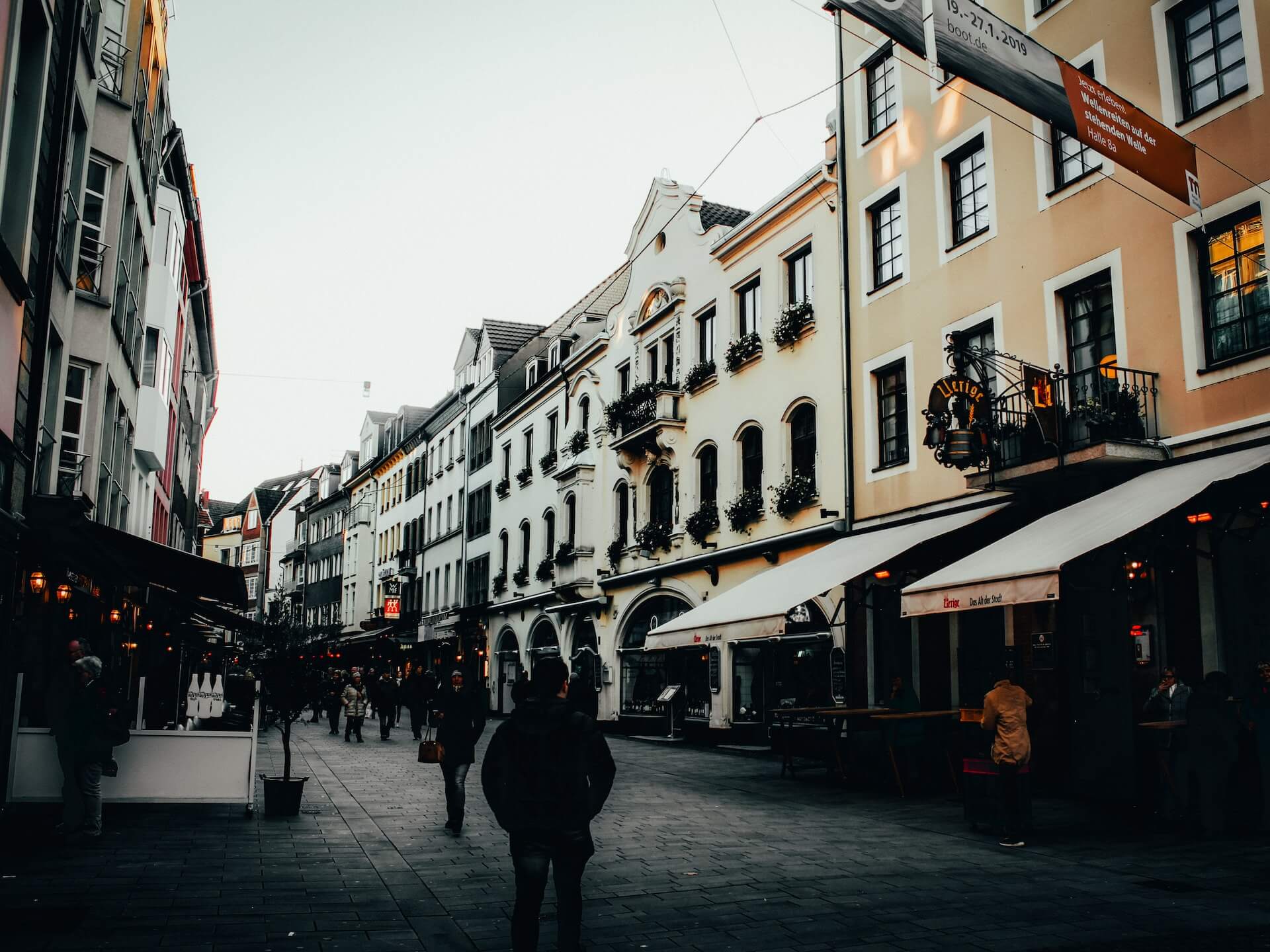 people walking on a street