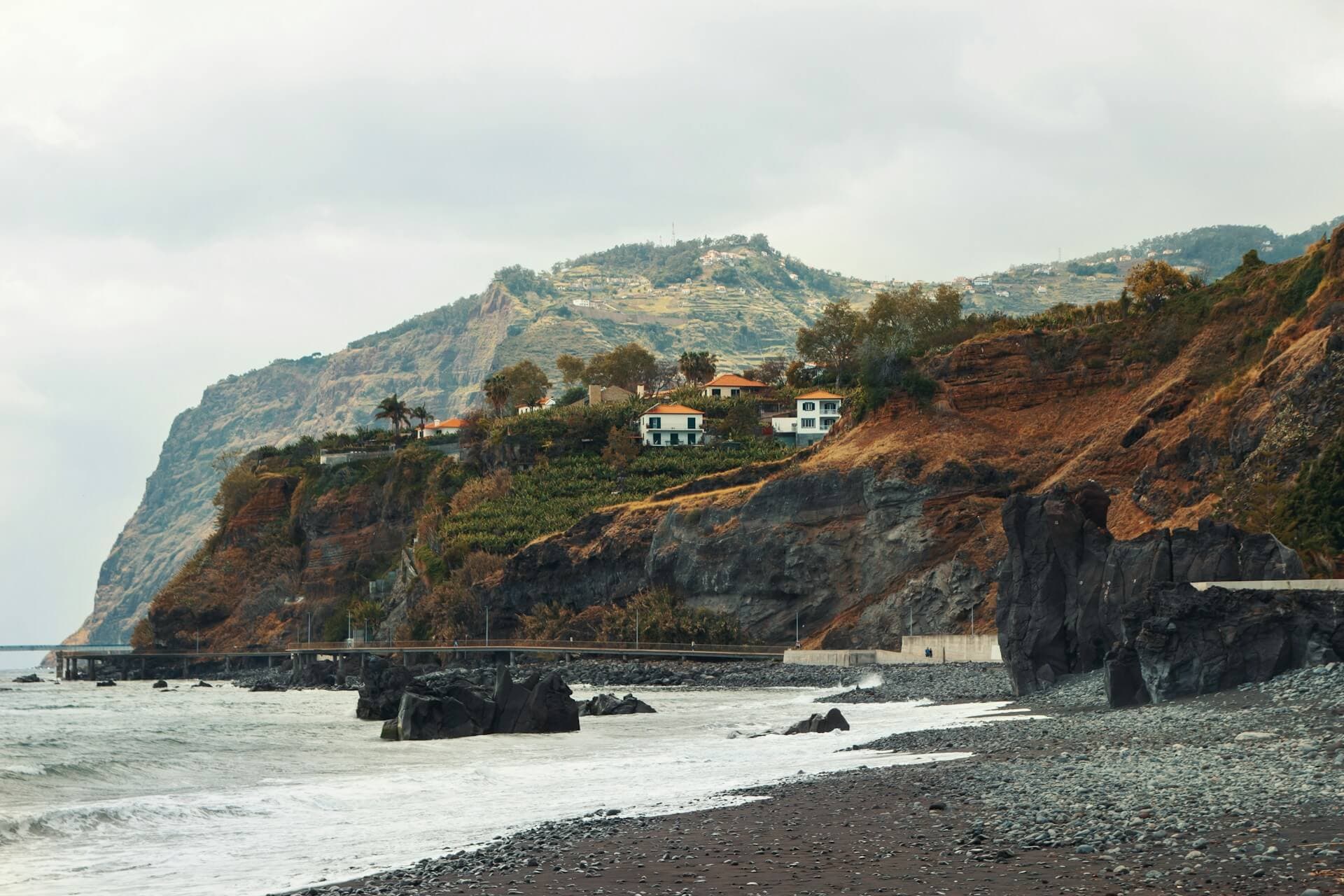 beach with black sand