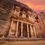 Ammán/Mar Muerto: Excursión de un día a Petra y Wadi Rum con servicio de recogida del hotel